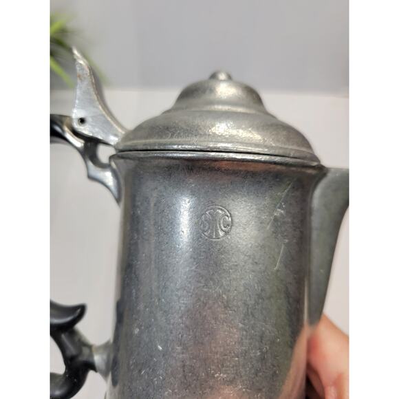 Vintage Flagon Stein, SMC Hinged Lid, Pour Spot, Pewter Look - Picture 3 of 5